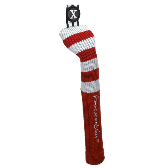 Rugby Stripe Skinny Stick Headcovers - Red / Grey
