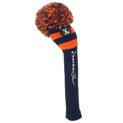 Rugby Stripe Pom Pom Headcovers - Navy / Orange