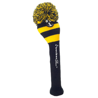 Rugby Stripe Pom Pom Headcover - Black / Yellow