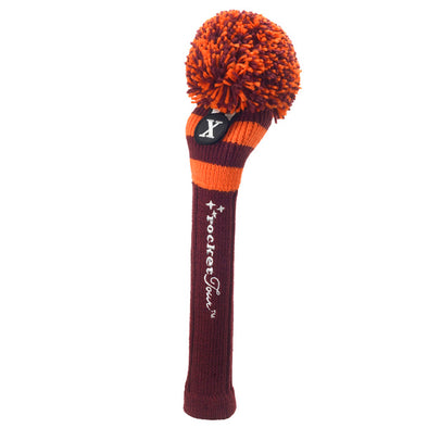 Rugby Stripe Pom Pom Headcovers - Maroon / Orange