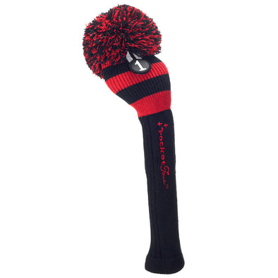 Rugby Stripe Pom Pom Headcover - Black / Red