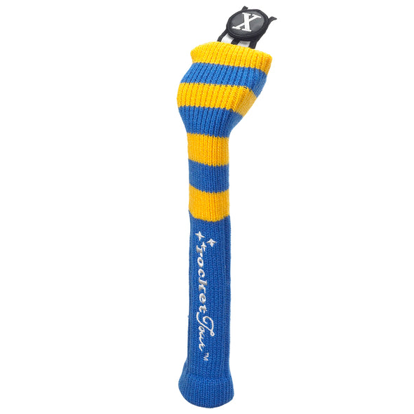 Rugby Stripe Skinny Stick Headcovers - Royal / Yellow