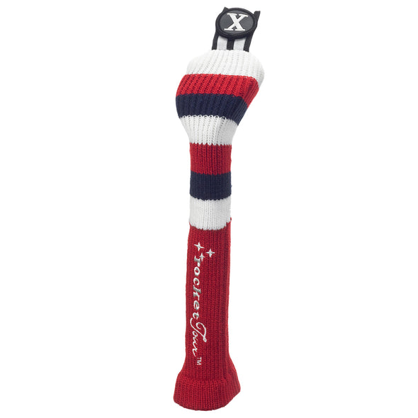 Rugby Stripe Skinny Stick Headcovers - Red / White / Navy