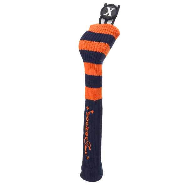 Rugby Stripe Skinny Stick Headcovers - Navy / Orange