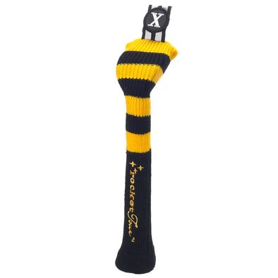 Rugby Stripe Skinny Stick Headcover - Black / Yellow