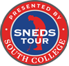 Sneds Tour Pom Pom Covers - White with Red & Navy