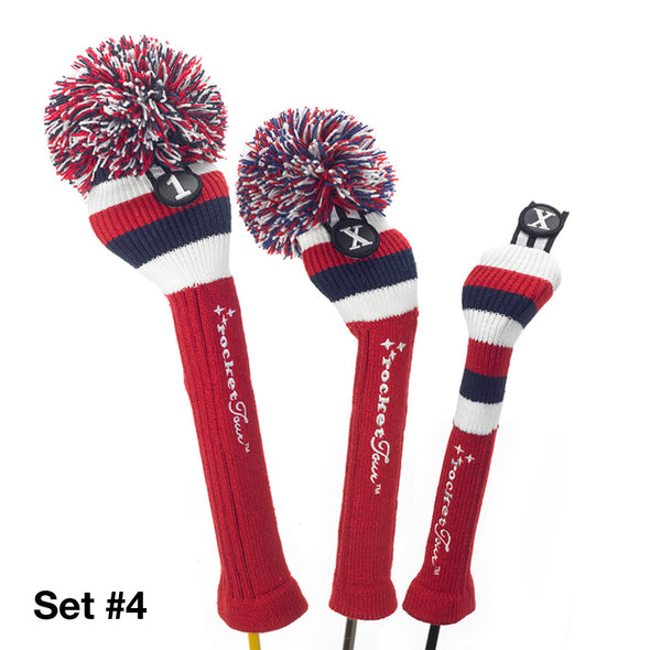Golf Headcovers Gift Set - Red, White and Black