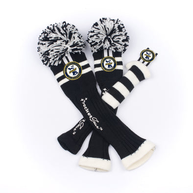 MICHIGAN - GAM- TWO STRIPE - BLACK /WHITE  (SELECT SIZE - EACH COVER SOLD INDIVIDUALLY)